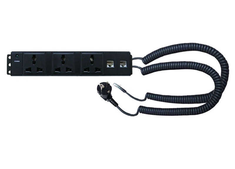 Електроблок зі спіральним інтернет і силовим кабелем