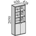 Шафа з скляними фасадами в алюм. рамці П601+П703+П801