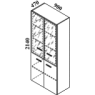Шафа висока зі скляними фасадами Р-313