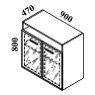 Шафа низька зі скляними фасадами Р-315